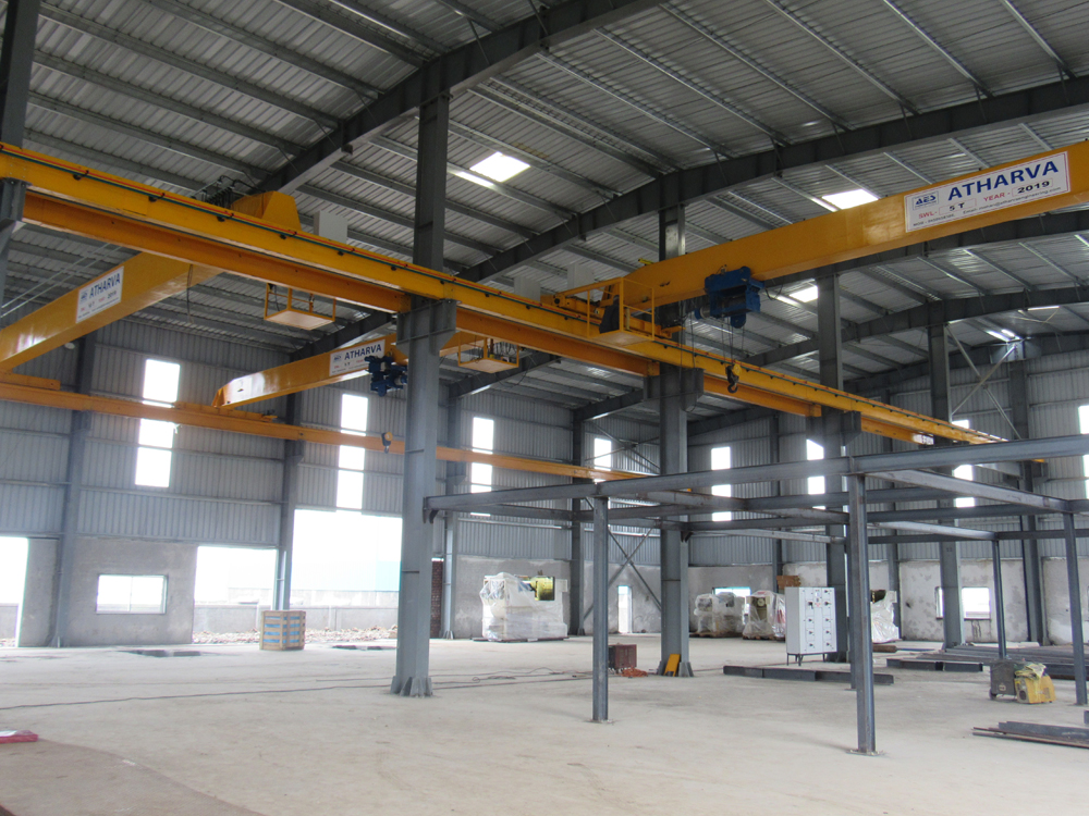 Atharva Cranes & Hoists LLP, EOT Cranes, Electrical Wire Rope Hoist, Electrical Hoist, Goliath Crane, Jib Crane Manufacturer